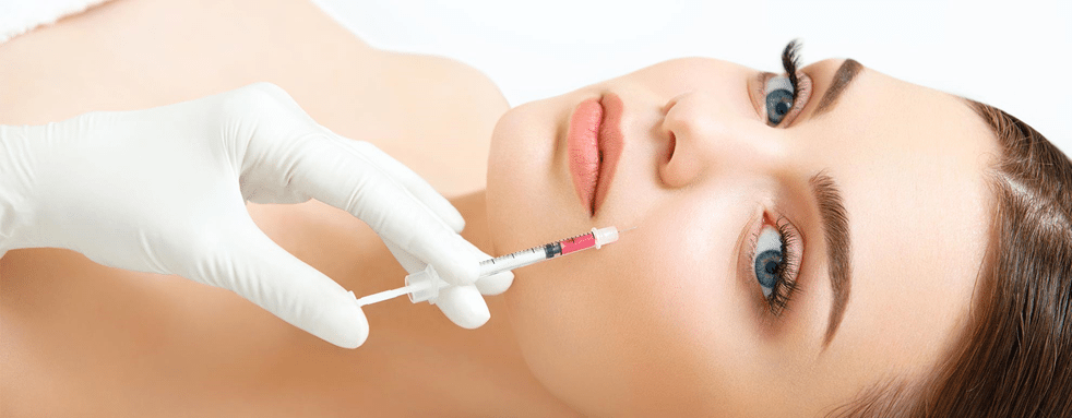 Women getting a dermal filler