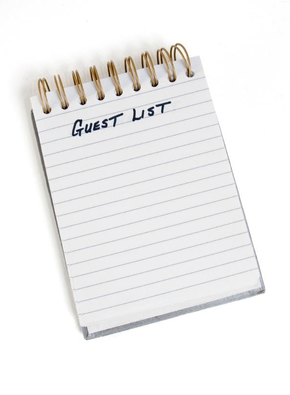 Wedding guest list