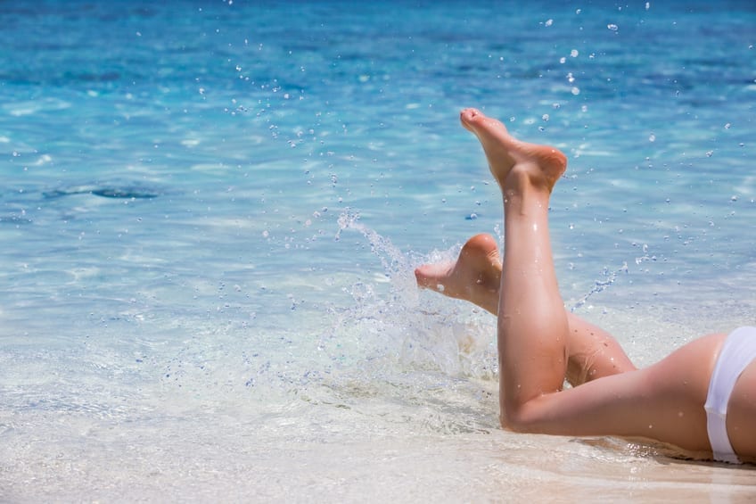 woman on the tropic beach