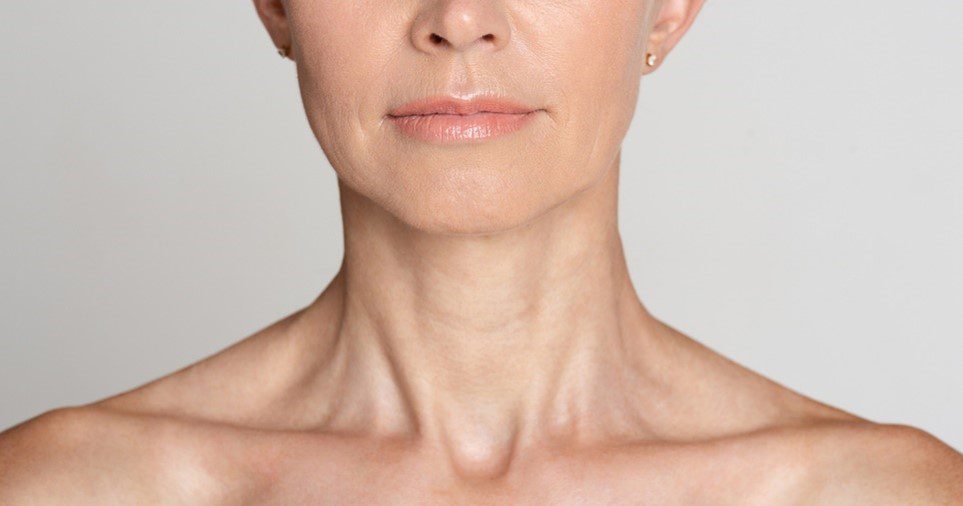 older woman's neck and shoulders