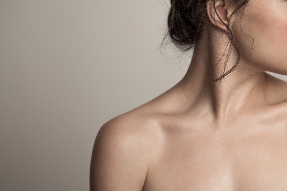 woman's neck to the side