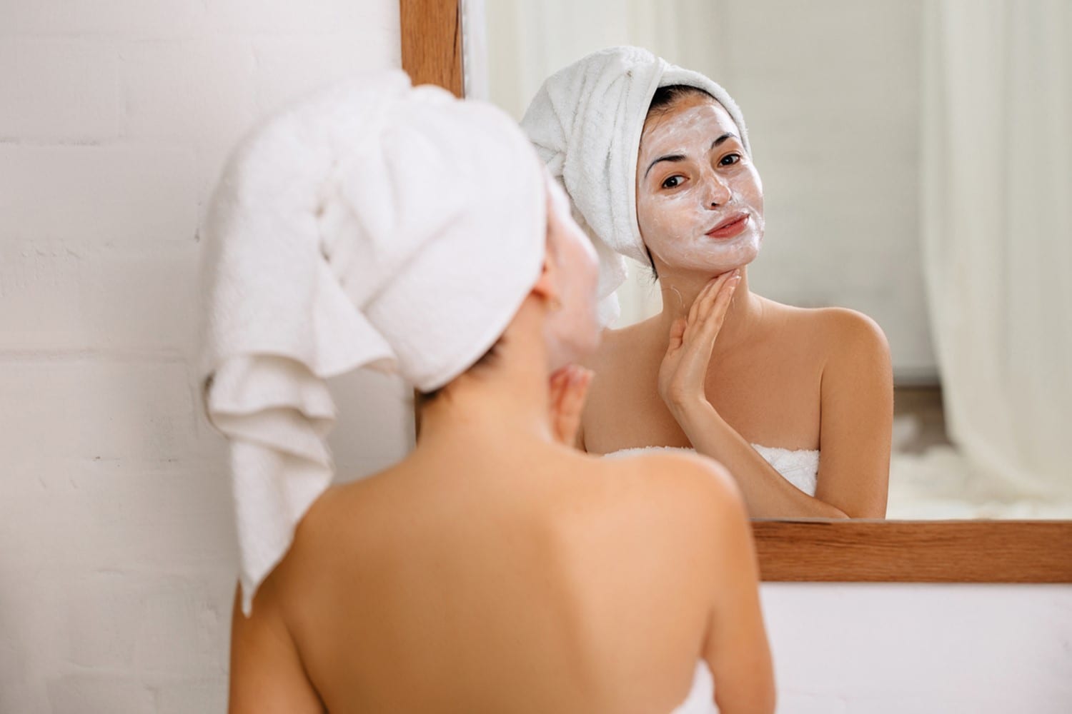 Woman in face mask