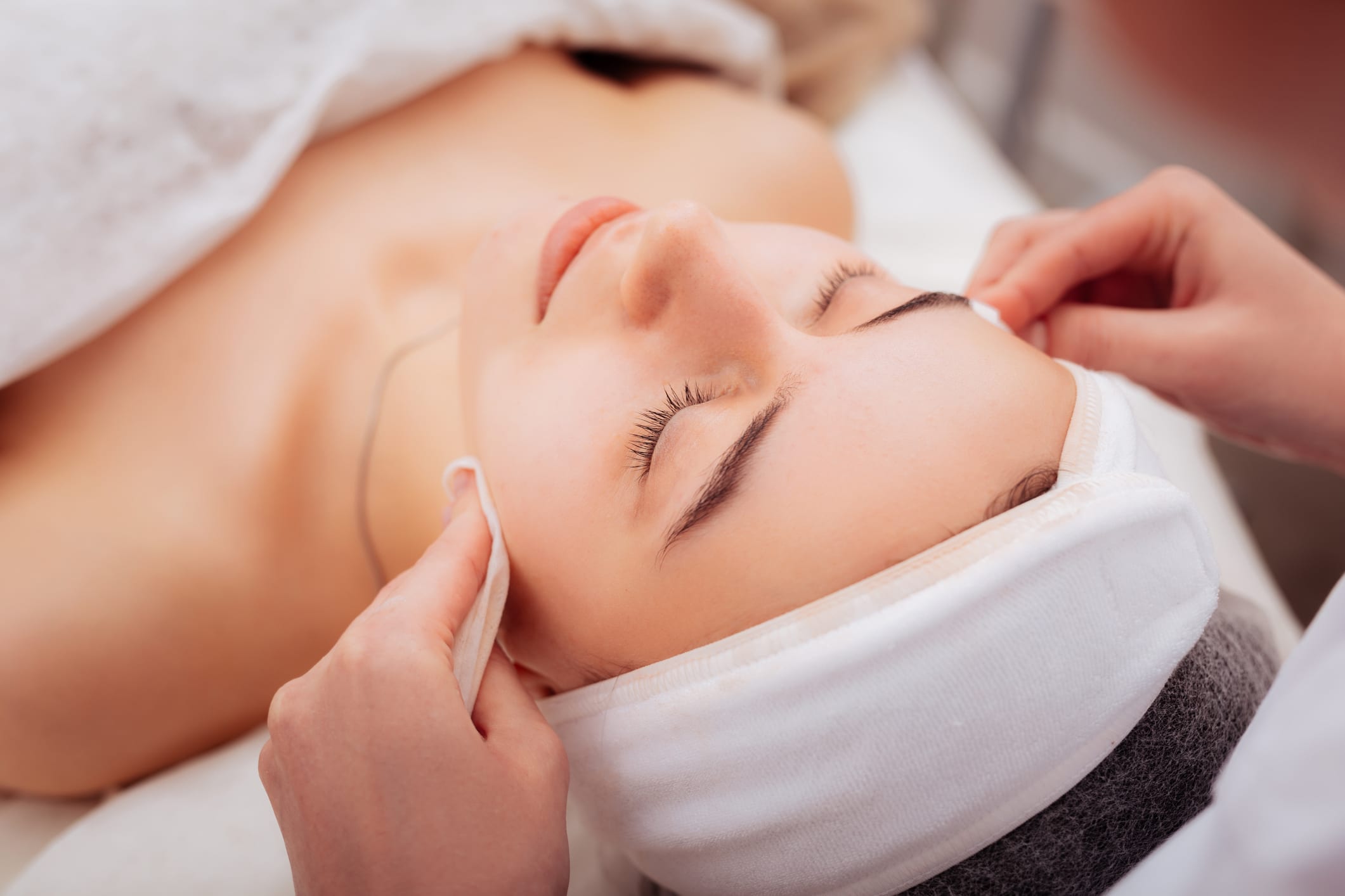 Woman visiting a cosmetology clinic 