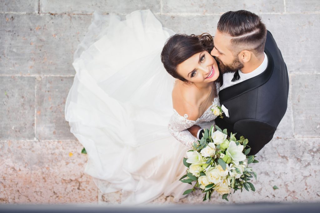 Stunning bride and groom on their wedding day