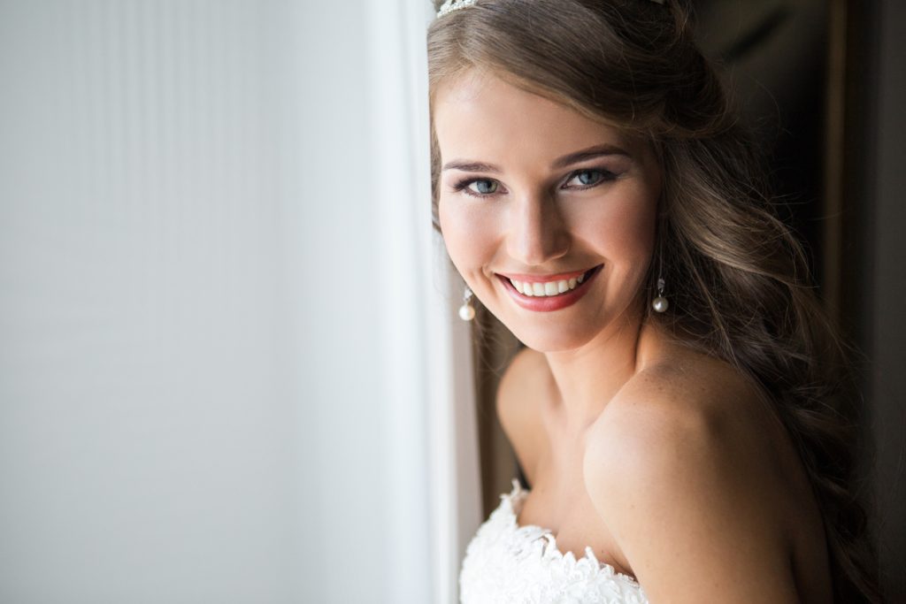 Beautiful bride with flawless skin