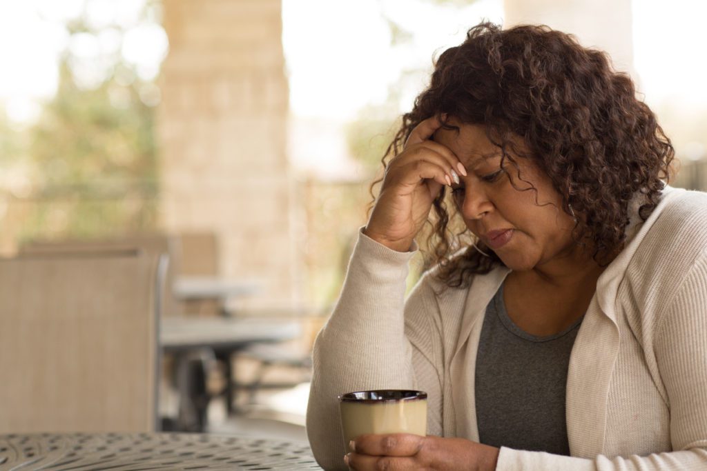 Woman suffering from low mood