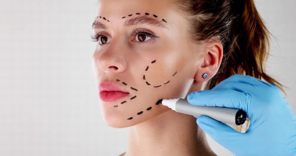 woman preparing for facial surgery