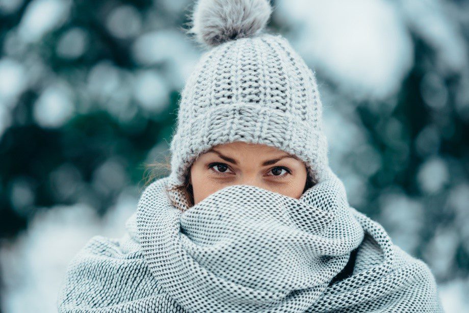 woman wearing a hat during the winter